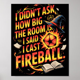 Lustiges Rpg Ich Wurf Feuerball Zitat Mit Zauberer Poster