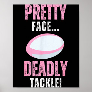 Lustiges Rugby-Geschenk für Mädchen Hübsches Gesic Poster