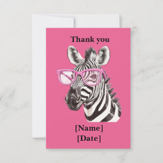 Lustiges Safari-Tier-Design - Zebra Dankeskarte