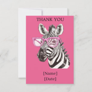 Lustiges Safari-Tier-Design - Zebra Dankeskarte