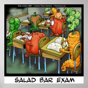 Lustiges Salatbar-Examen Poster