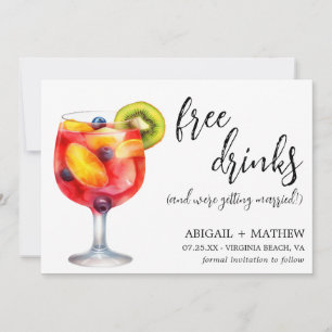 Lustiges Sangria-Cocktail-Getränk-Foto Hochzeit Save The Date