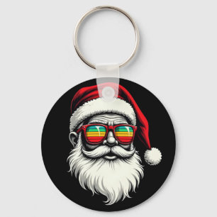 Lustiges Santa-Gesicht Retro-Sonnenbrille Weihnach Schlüsselanhänger
