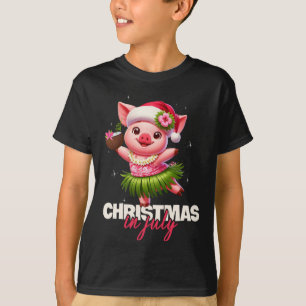 Lustiges Santa-Schwein Hawaiianisches Weihnachten T-Shirt