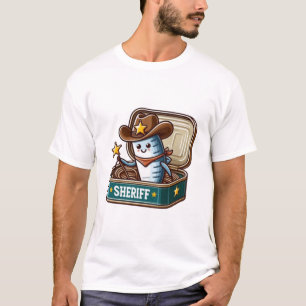 Lustiges Sardinen-Cowboy-Sheriff-T-Shirt T-Shirt