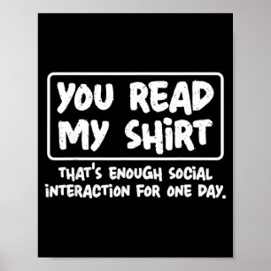 Lustiges Sarkastisches Introvertierten-Humor-Zitat Poster