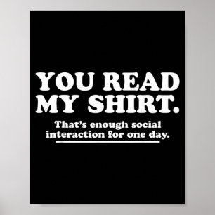 Lustiges sarkastisches Introvertierten-Humor-Zitat Poster