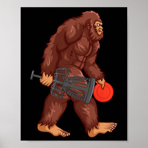 Lustiges Sasquatch-Liebhaber-Disc-Golf-Geschenk Bi Poster