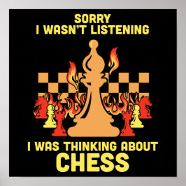 Lustiges Schach-Zitat-Geschenk für Schachspieler u Poster