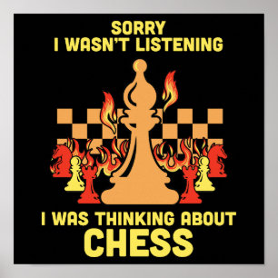 Lustiges Schach-Zitat-Geschenk für Schachspieler u Poster