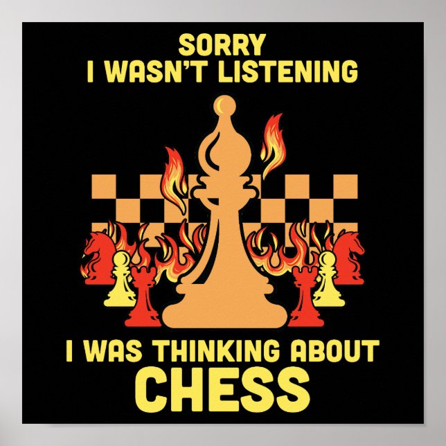 Lustiges Schach-Zitat-Geschenk für Schachspieler u Poster (Vorne)
