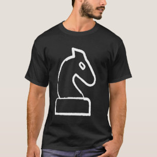 Lustiges Schachfiguren Springer Pferd handgezeichn T-Shirt
