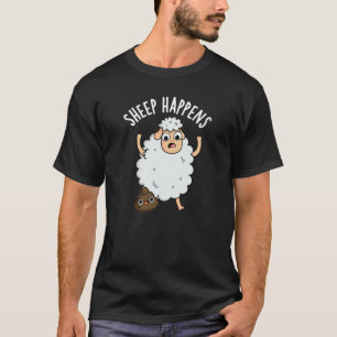 Lustiges Schaf Happens Furz Witz Dunkler Hintergru T-Shirt