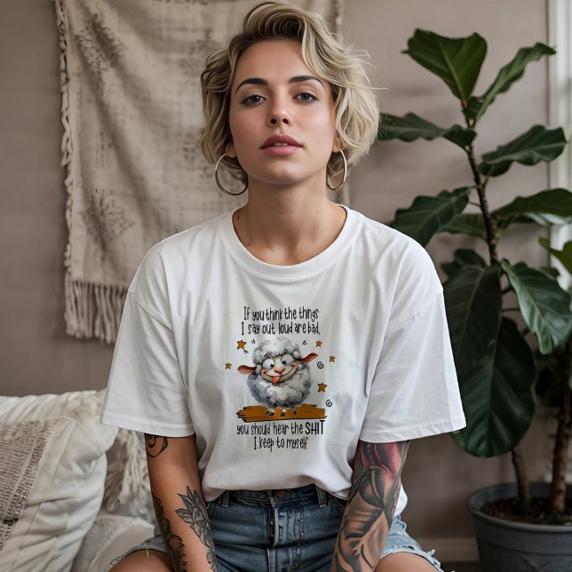 Lustiges Schaf Sarkasmus T-Shirt (Von Creator hochgeladen)