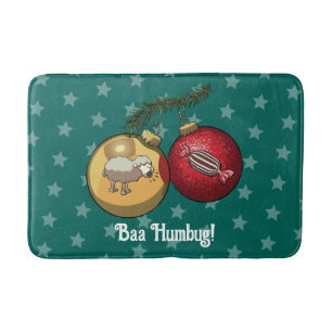 Lustiges Schaf Weihnachten Süßigkeiten Baa Humbug Badematte