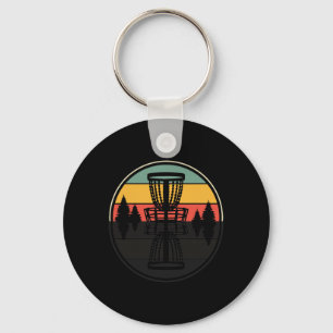 Lustiges Schattendesign Vintage Retro Disc Golf Fr Schlüsselanhänger