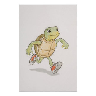 Lustiges Schildkröten-Poster | Cartoon-Wandkunst Poster