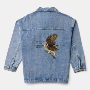 Lustiges Schleiereulen-Shirt Jeansjacke