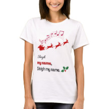 Lustiges Schlitten Mein Name Weihnachts-Shirt Sant