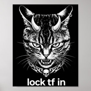 Lustiges Schloss tf in Katzen-Grafik motivierend r Poster
