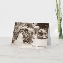 lustiges Schneeakita-Schneemannweihnachten Feiertagskarte