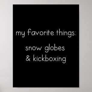 Lustiges Schneeglas-Geschenk für Kickbox-Fans Boxe Poster