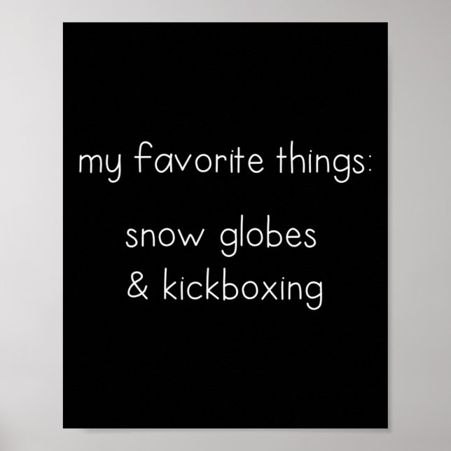 Lustiges Schneeglas-Geschenk für Kickbox-Fans Boxe Poster (Vorne)