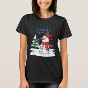 Lustiges Schneemann-Weihnachtsdesign mit verlorene T-Shirt