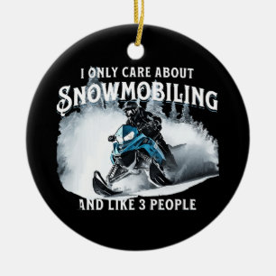 Lustiges Schneemobilfahren Schneemobil Keramik Ornament