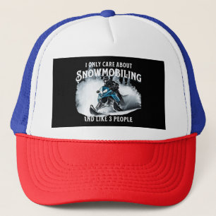 Lustiges Schneemobilfahren Schneemobil Truckerkappe