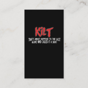 Lustiges schottisches Kilt-T-Shirt für Kilt-Träger Visitenkarte