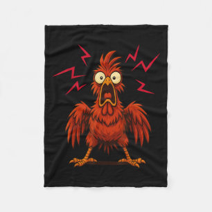 Lustiges schreiendes Huhn Cartoon Bauernhof Tier Fleecedecke