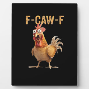Lustiges schreiendes Huhn F-Caw-F Witz-Design Klas Fotoplatte