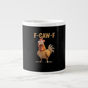 Lustiges schreiendes Huhn F-Caw-F Witz-Design Klas Jumbo-Tasse
