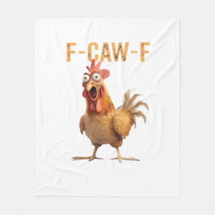 Lustiges schreiendes Huhn F Krächz F Humor Fleecedecke
