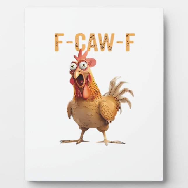 Lustiges schreiendes Huhn F Krächz F Humor Fotoplatte (Vorderseite)