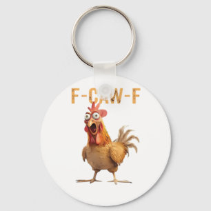 Lustiges schreiendes Huhn F Krächz F Humor Schlüsselanhänger