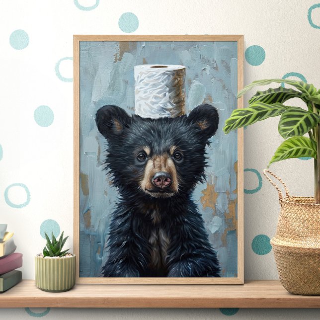 Lustiges Schwarz-Bär-Toilettenpapier-Poster Poster (Von Creator hochgeladen)