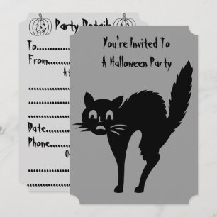 lustiges, schwarz-wütendes Halloween-Party Einladung