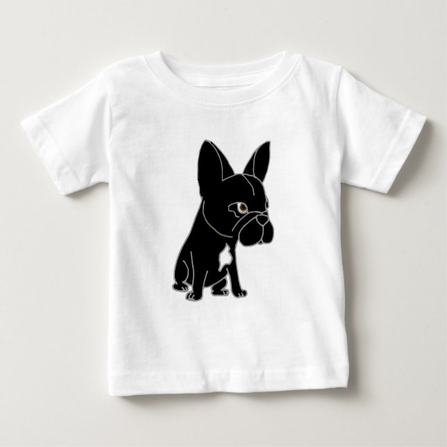Lustiges schwarzes französische baby t-shirt (Vorderseite)