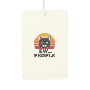 Lustiges Schwarzes Katze Ew Leute Retro Sonnenunte Autolufterfrischer