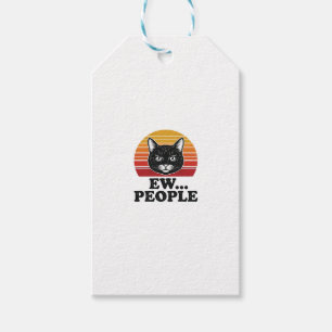 Lustiges Schwarzes Katze Ew Leute Retro Sonnenunte Geschenkanhänger