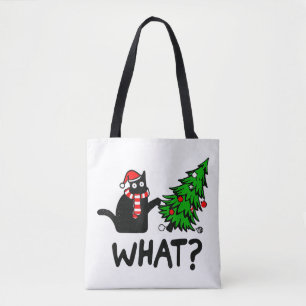 Lustiges schwarzes Katzen-Geschenk schiebt Weihnac