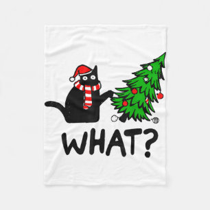 Lustiges schwarzes Katzen-Geschenk schiebt Weihnac Fleecedecke
