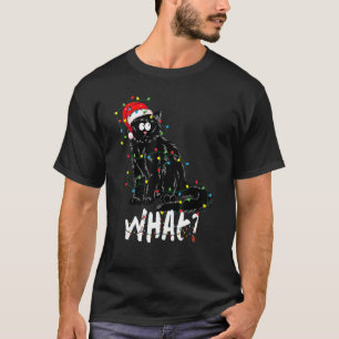 Lustiges schwarzes Katzen-Geschenk schiebt Weihnac T-Shirt