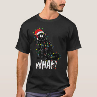 Lustiges schwarzes Katzen-Geschenk schiebt Weihnac T-Shirt