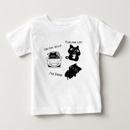 Lustiges schwarzes Katzen-Trio Tägliche Stimmung A Baby T-shirt