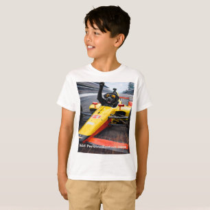 Lustiges Schwarzlabrador-Welpen-Rennwagen-T-Shirt  T-Shirt