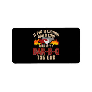 Lustiges Schwein Huhn Kuh Bar B Q Bbq Koch Kekse K Adressaufkleber