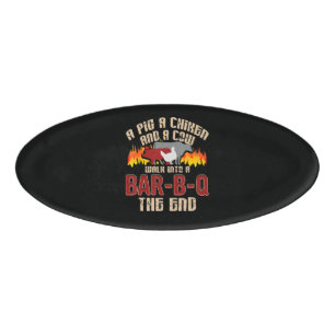 Lustiges Schwein Huhn Kuh Bar B Q Bbq Koch Kekse K Namenschild